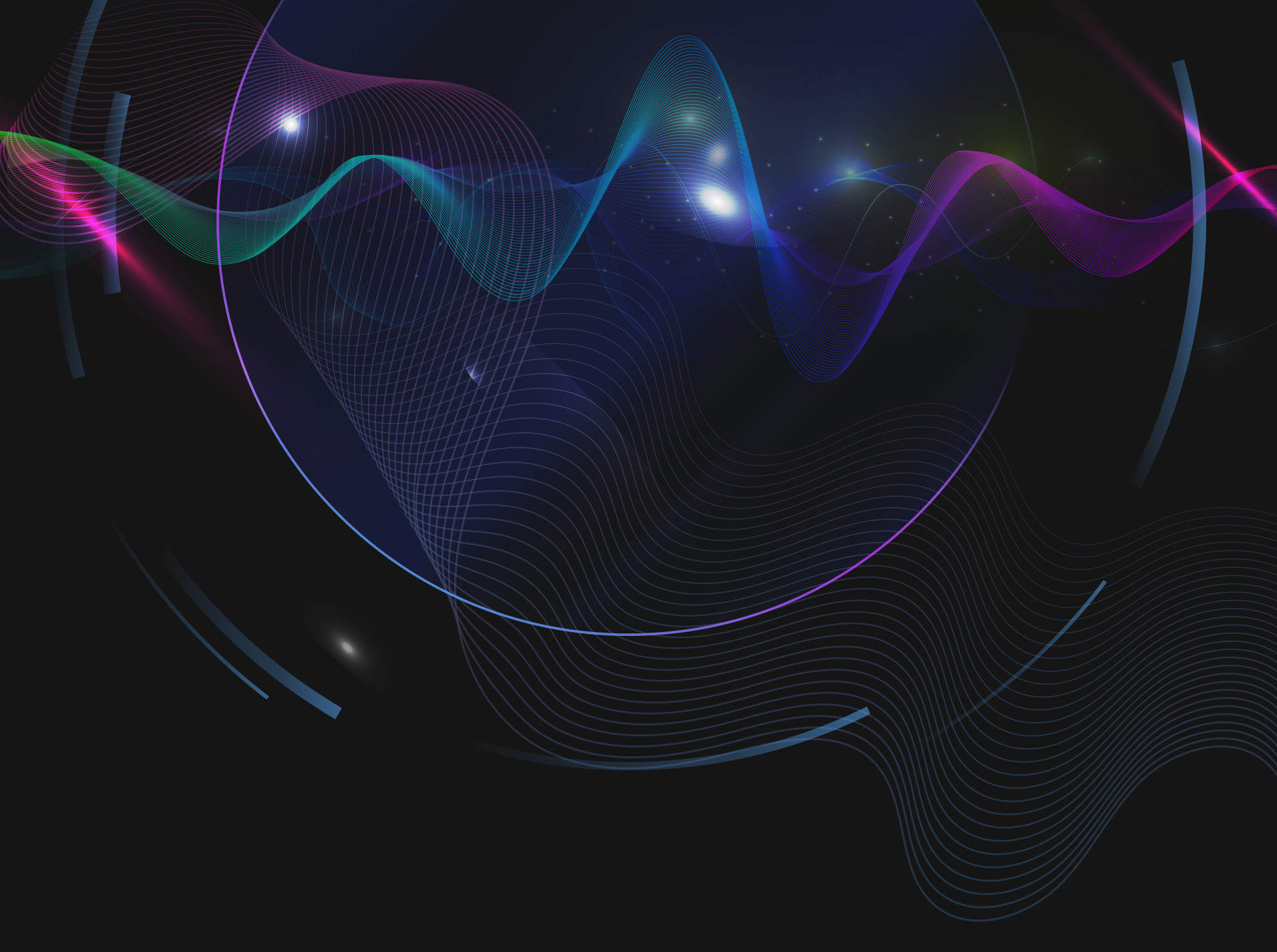 FraudCentral horizontal waves and central circle tech focus effect